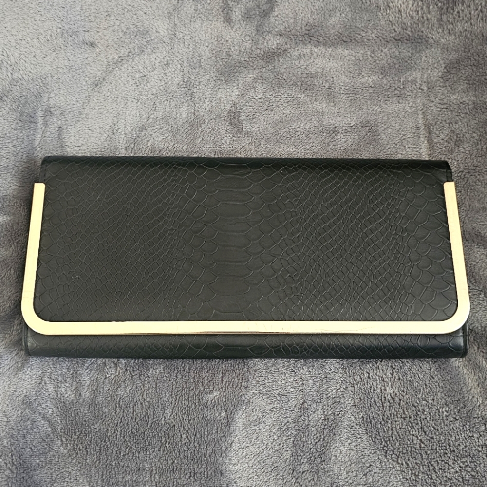 Black Clutch with Gold Accent